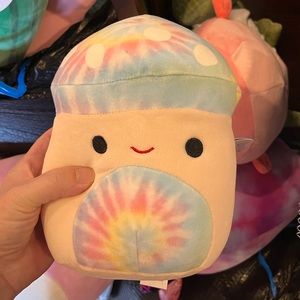 Kervana mushroom squishmallow tie-dyed 7” nwt
